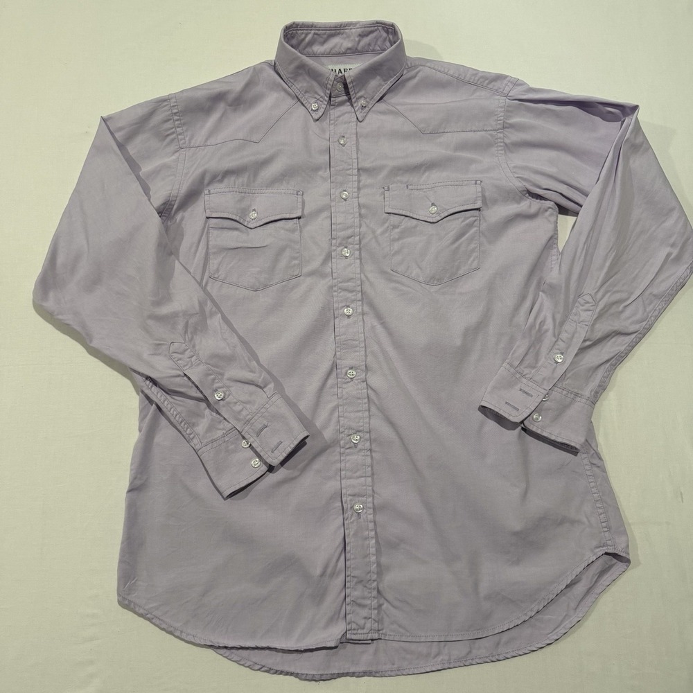 Y2K Schaefer Outfitter Western Shirt Mens Large Tall L 16.5x37 Made in USA